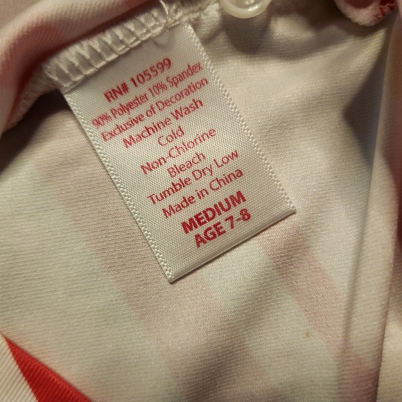 Garb Golf Polo Shirt Sleeveless Striped‎ Athletic Top White Pink Girls Medium - Picture 6 of 10